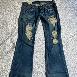 Ripped Style Bootcut Jeans